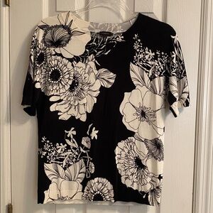 TALBOTS SZ SMALL ELBOW SLEEVE SWEATER - FLORAL PRINT - Excellent Condition